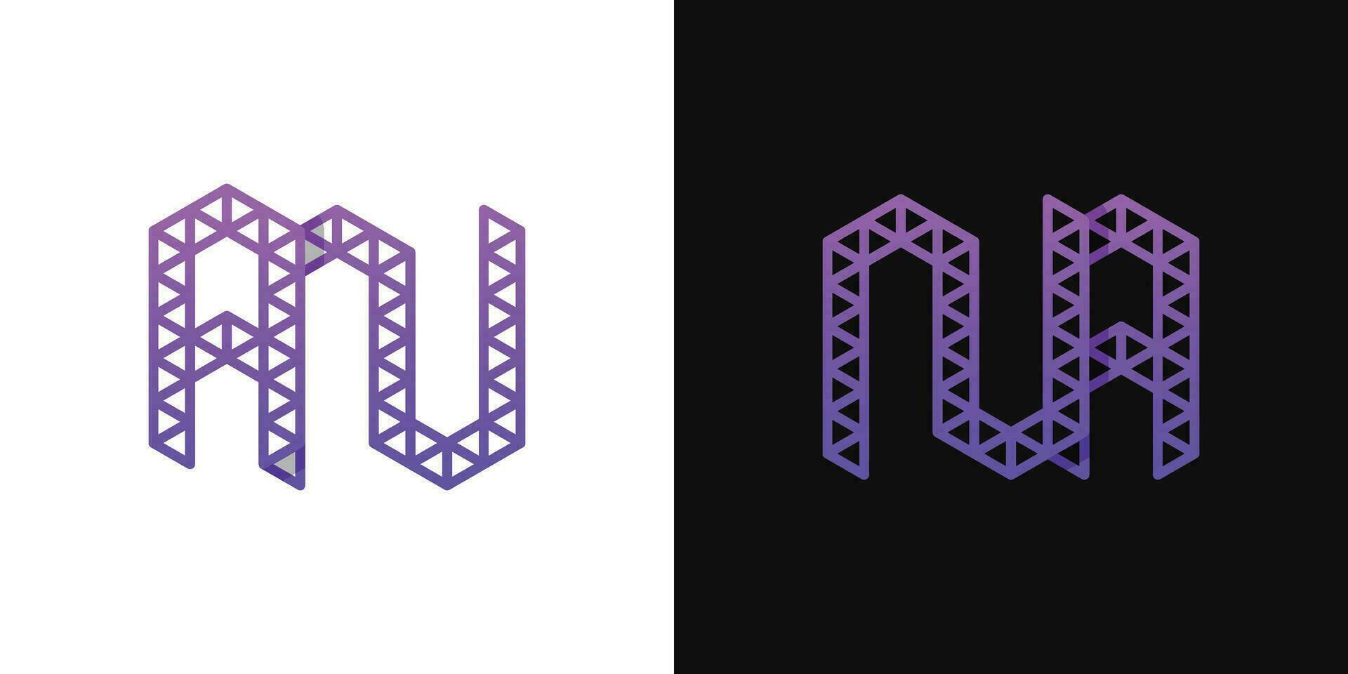 cartas a e n / D polígono logotipo definir, adequado para o negócio relacionado para polígono com a e n / D iniciais. vetor