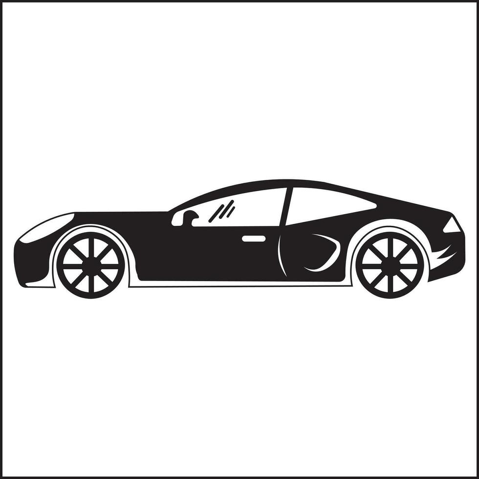 Esportes carro silhueta vetor ilustração Projeto em branco fundo. perfeito para logotipo, cumprimento cartão, ícone, conceito, local na rede Internet, camiseta projeto, adesivo, poster, anúncio, empresa.