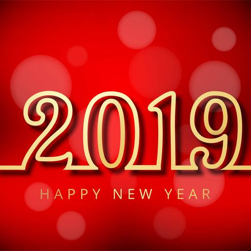 2019 feliz ano novo texto colorido fundo brilhante vetor