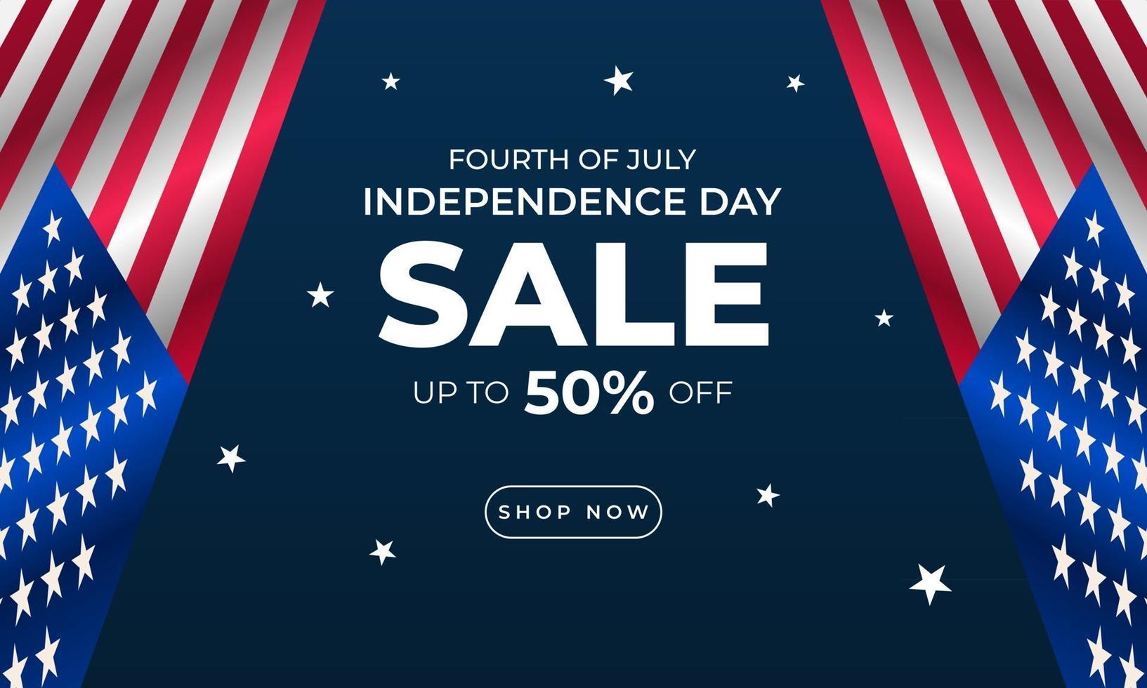 modelo de banner de promoção de vendas de plano de fundo do dia da independência dos EUA vetor