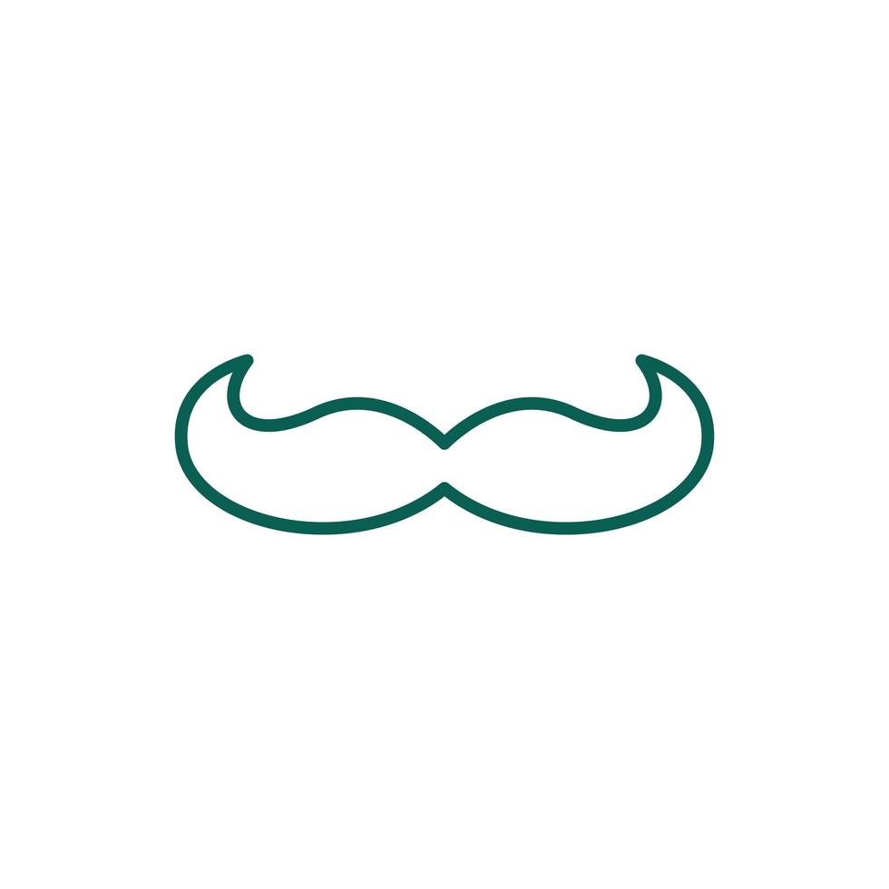 estilo de linha de acessórios de bigode lemprechaun vetor