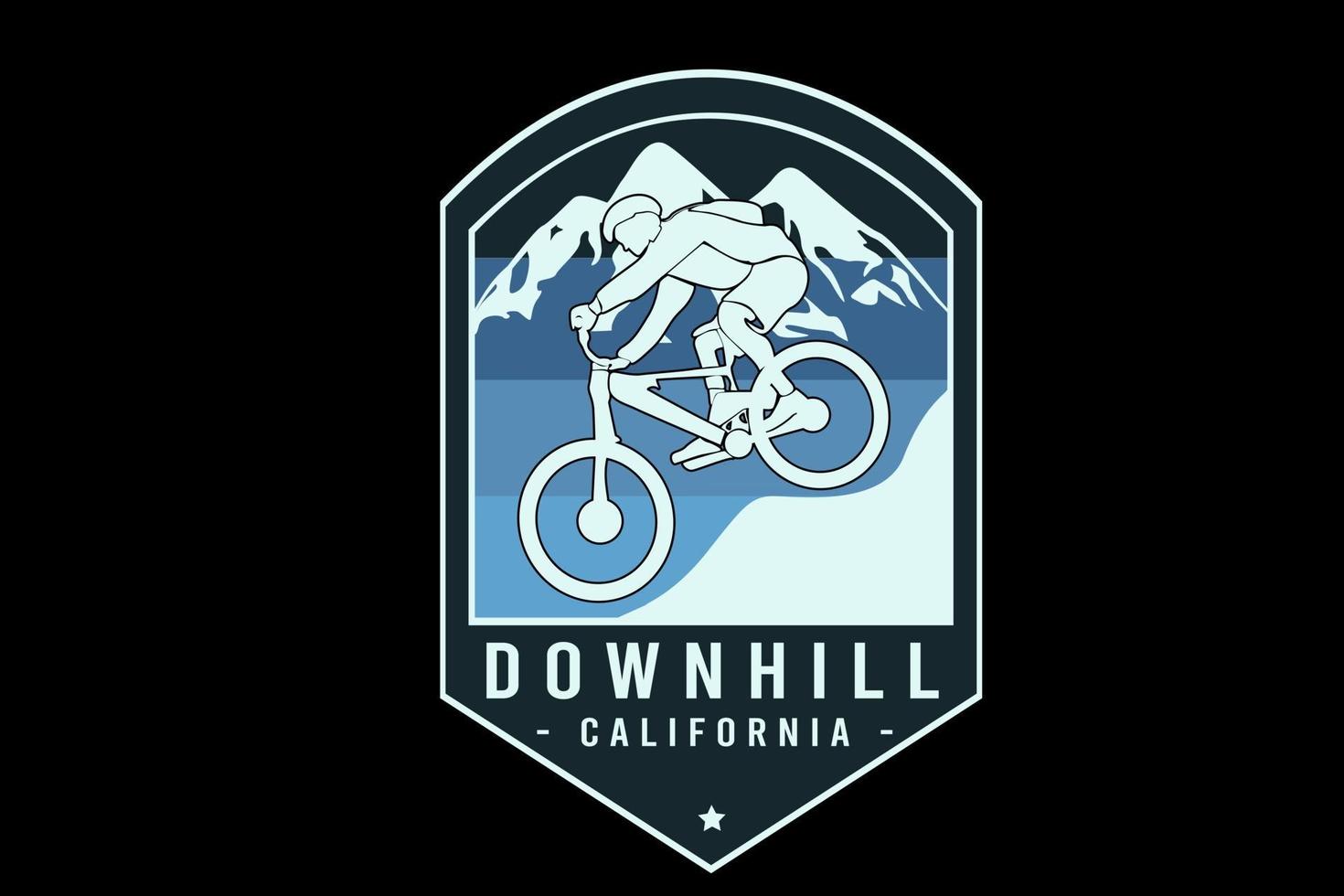 downhill california color blue and light blue vetor