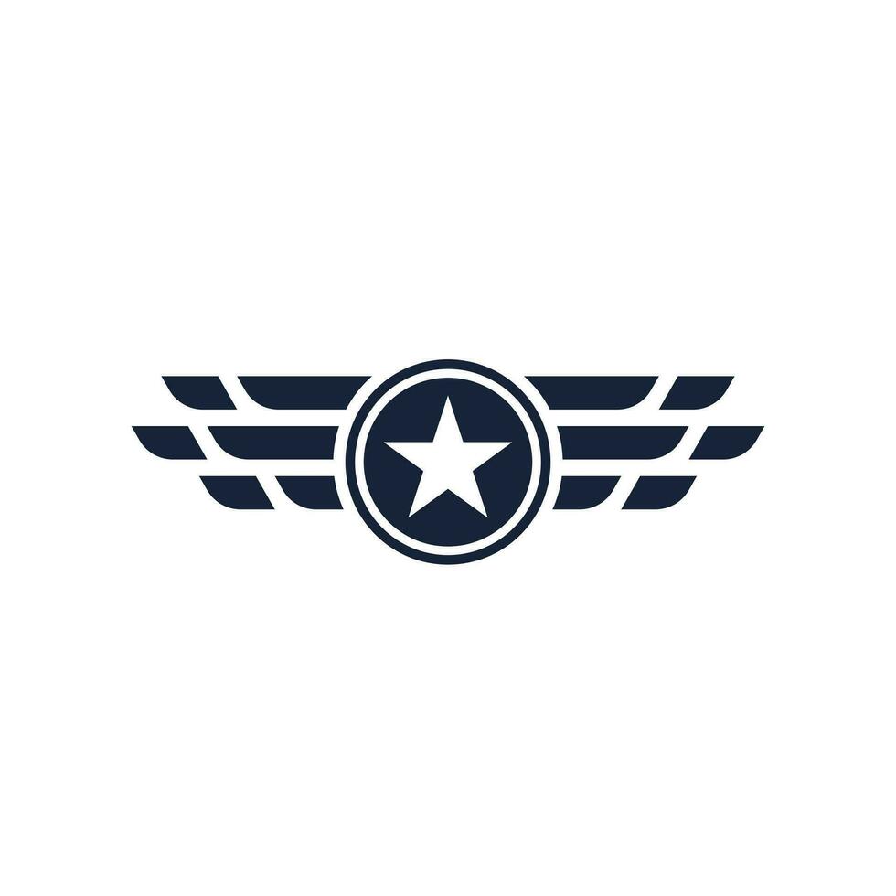 vintage emblema crachá militar aviação com Estrela forma logotipo vetor Projeto ilustração