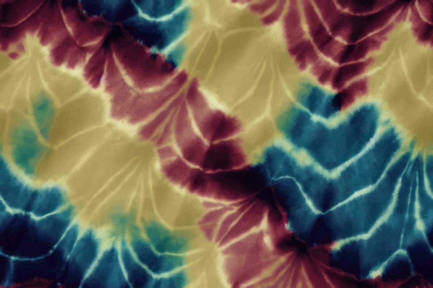 shibori amarrar morrer abstrato gravata corante pintura escova batik tinta redemoinho espiral tecido retro botânico círculo Projeto geométrico repetir desenhando telha vetor verde Castanho Sombrio azul cores , sedoso ondas