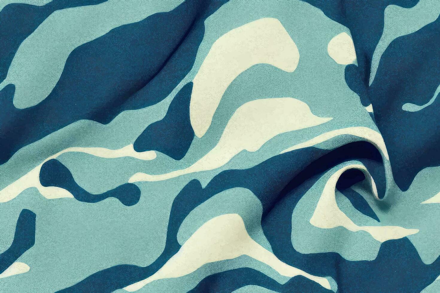 shibori amarrar morrer abstrato gravata corante pintura escova batik tinta redemoinho espiral tecido botânico retro círculo Projeto geométrico repetir desenhando telha vetor verde Castanho Sombrio azul cores , azul camuflar