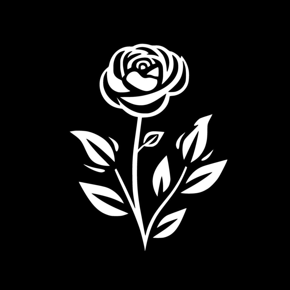 flores - Preto e branco isolado ícone - vetor ilustração