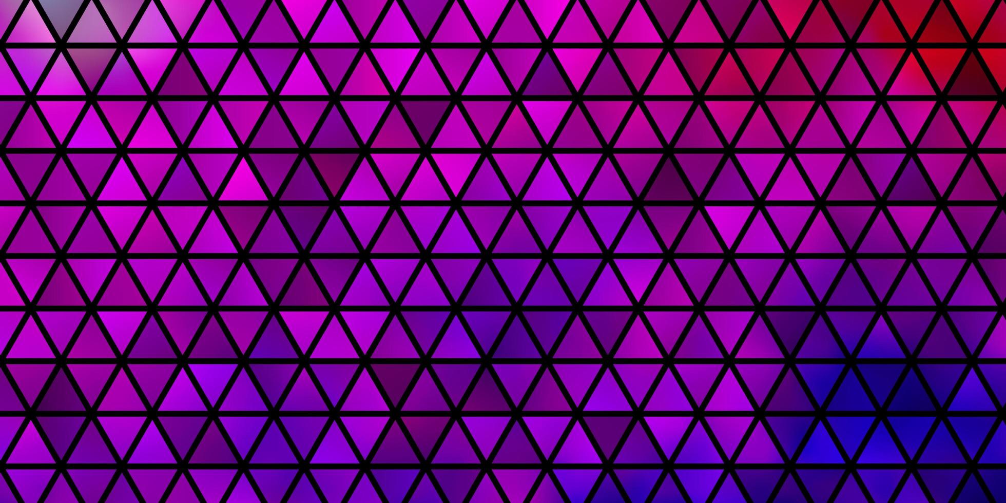 layout de vetor rosa roxo claro com linhas e triângulos
