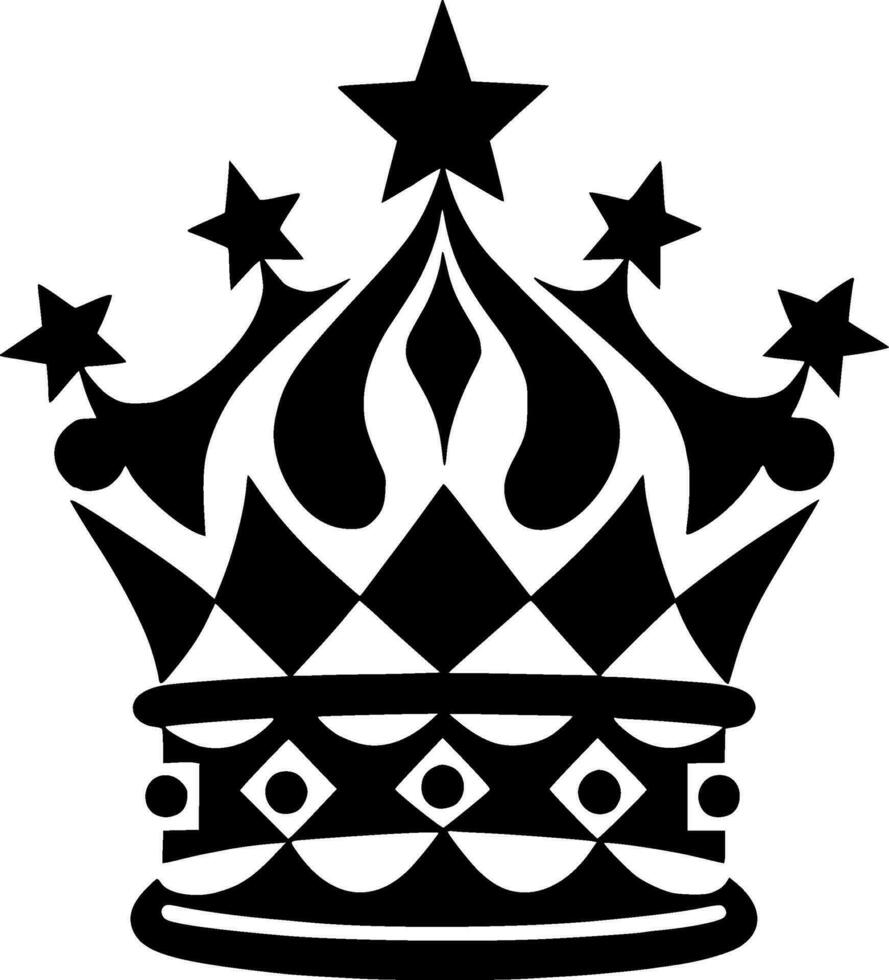 coroa - Preto e branco isolado ícone - vetor ilustração
