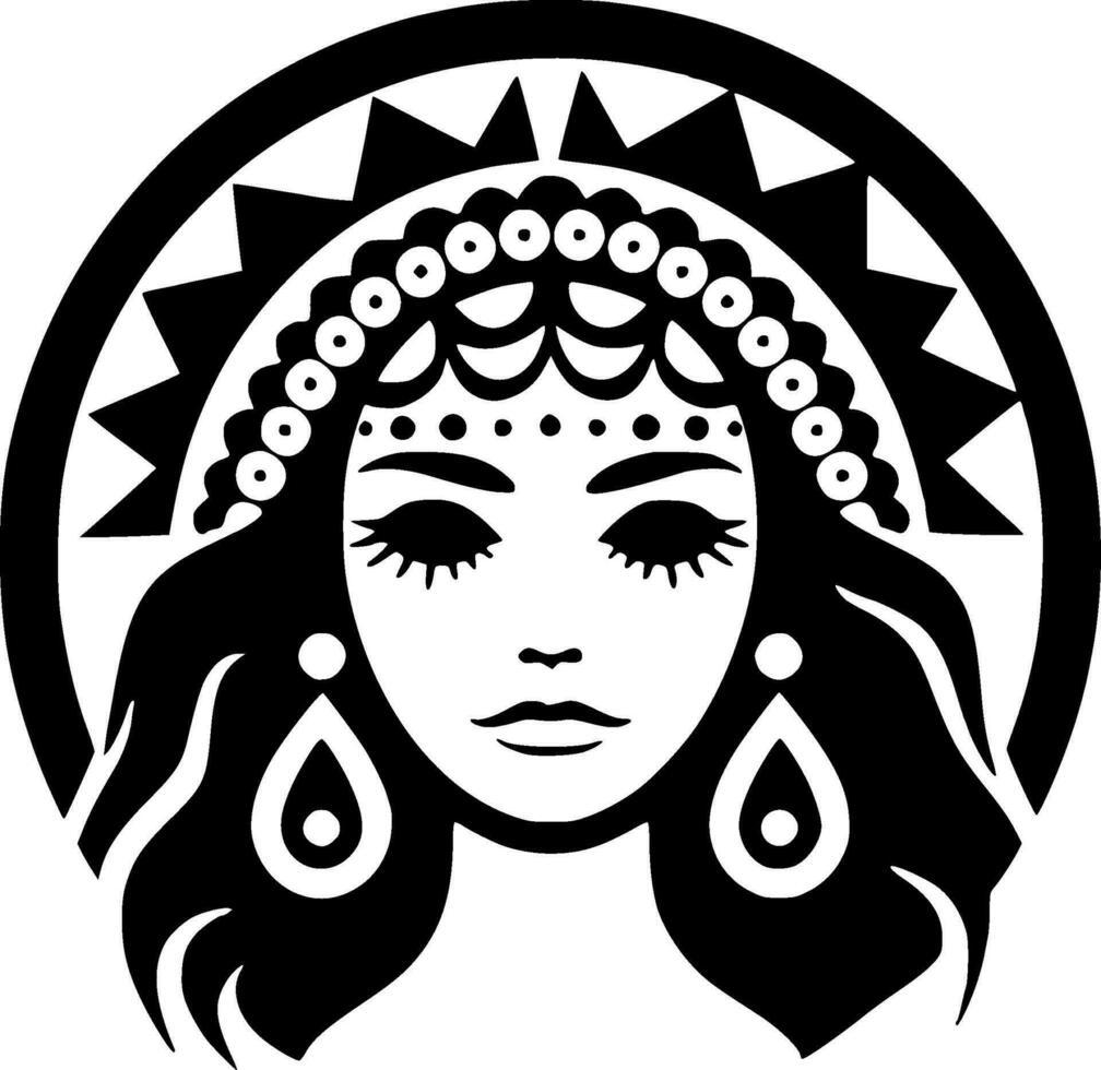 boho, Preto e branco vetor ilustração