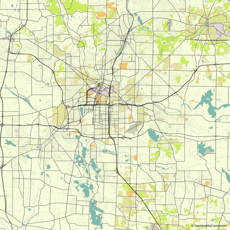 vetor cidade mapa do Akron ohio EUA