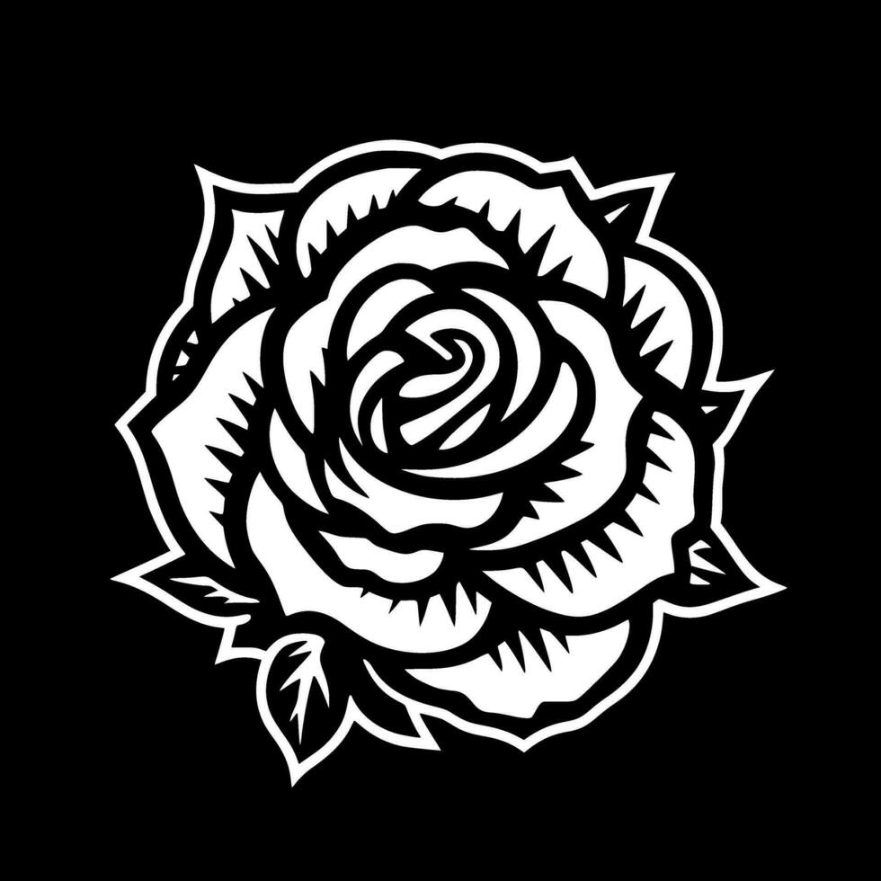 flor, Preto e branco vetor ilustração