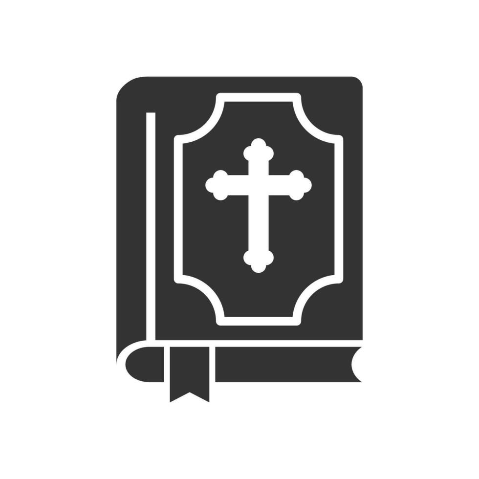 vetor ilustração do cristão religioso livros ícone dentro Sombrio cor e branco fundo