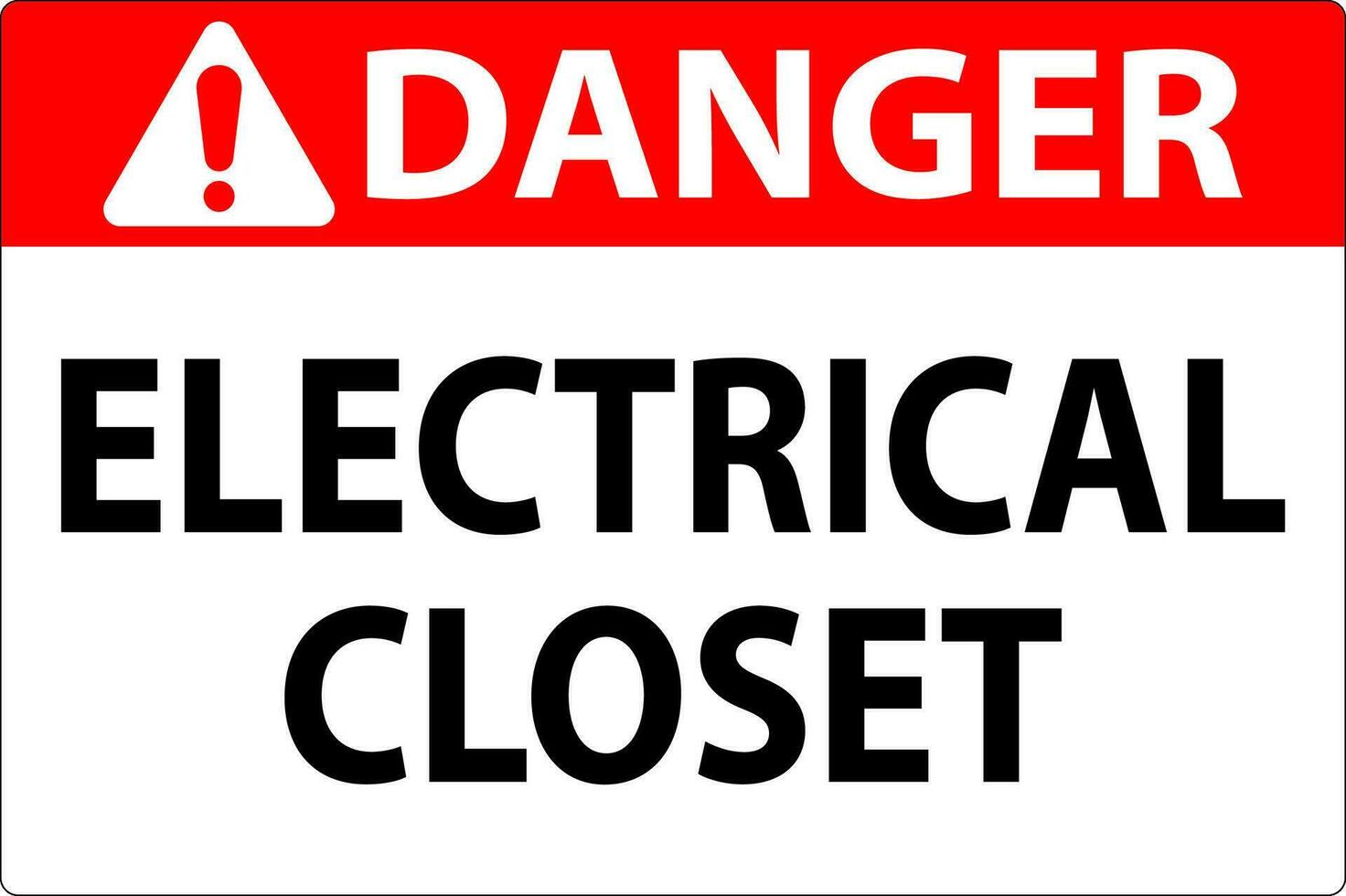 Perigo sinal, elétrico armário de roupa placa vetor