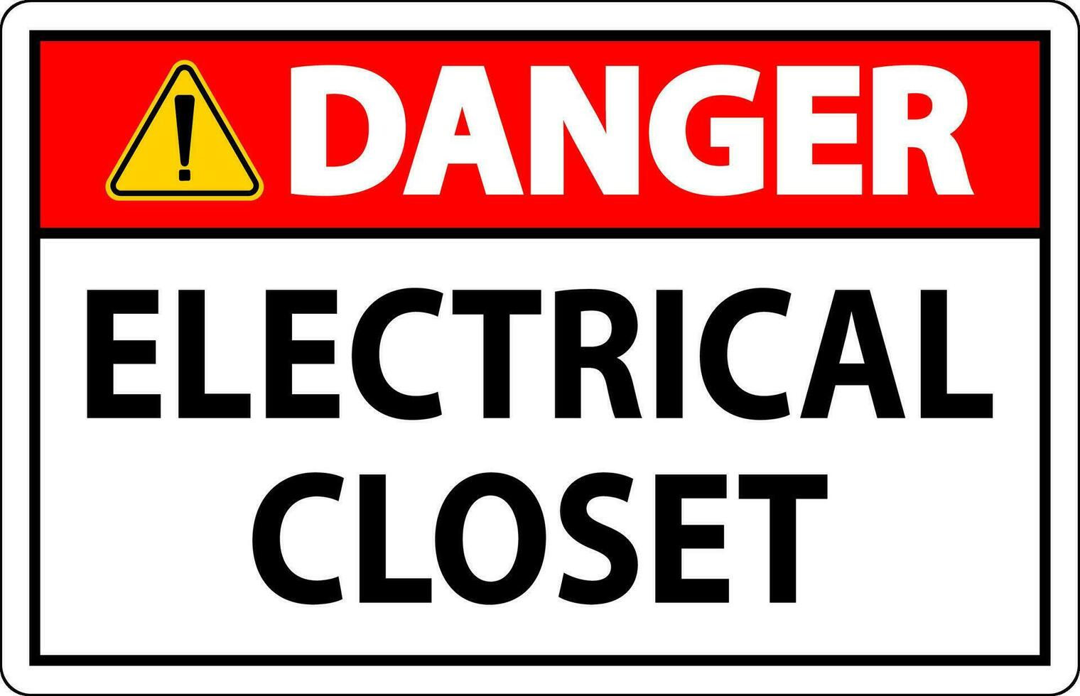 Perigo sinal, elétrico armário de roupa placa vetor