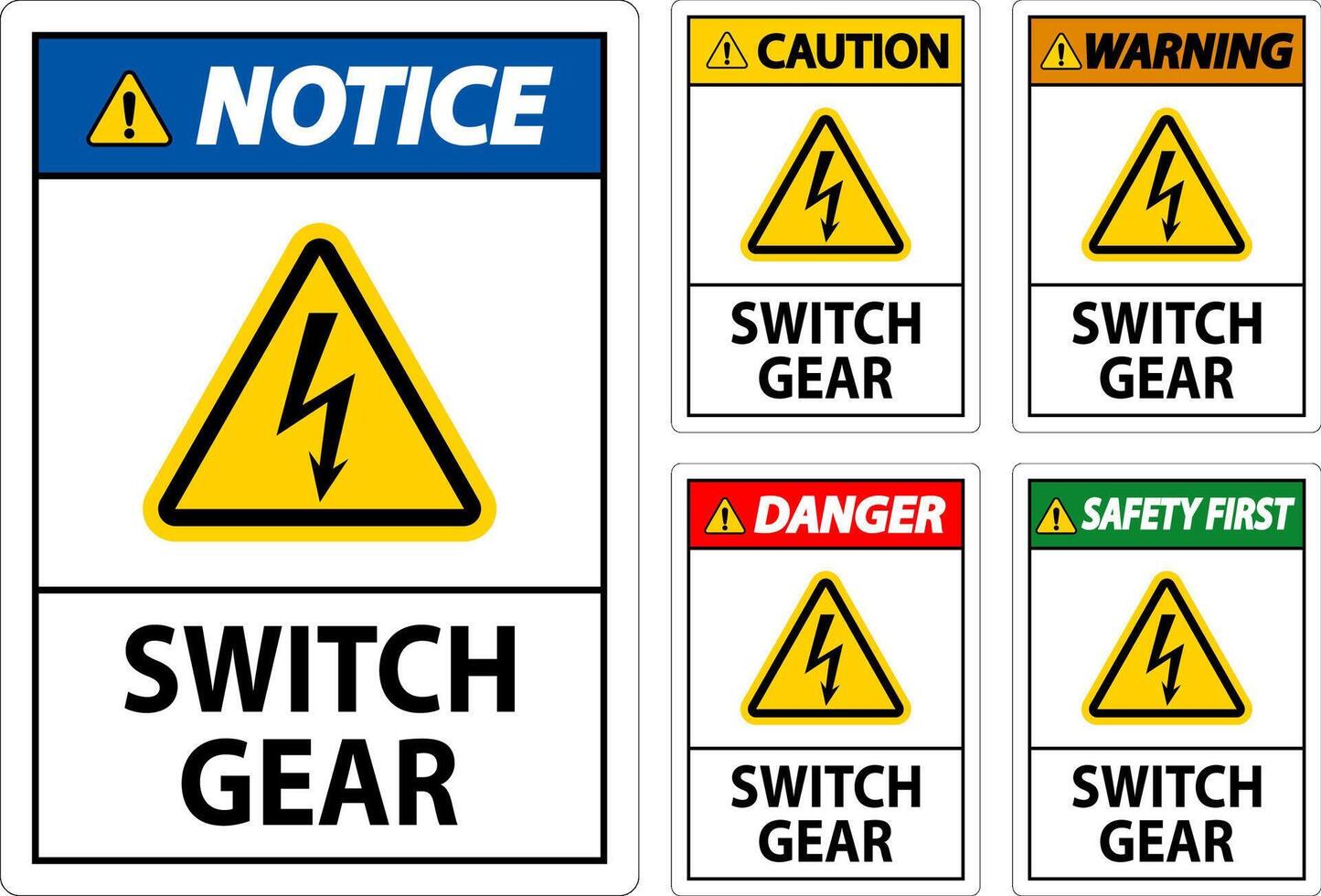 Cuidado sinal, interruptor engrenagem placa vetor