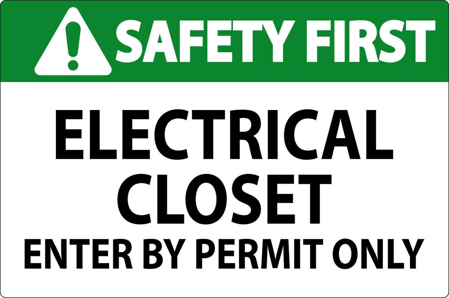 segurança primeiro placa elétrico armário de roupa - entrar de permitir só vetor