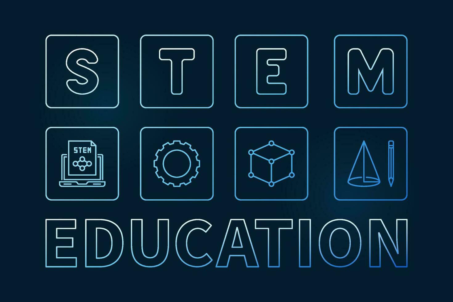 haste Ciência, tecnologia, Engenharia, matemática Educação linha azul horizontal bandeira - vetor ilustração