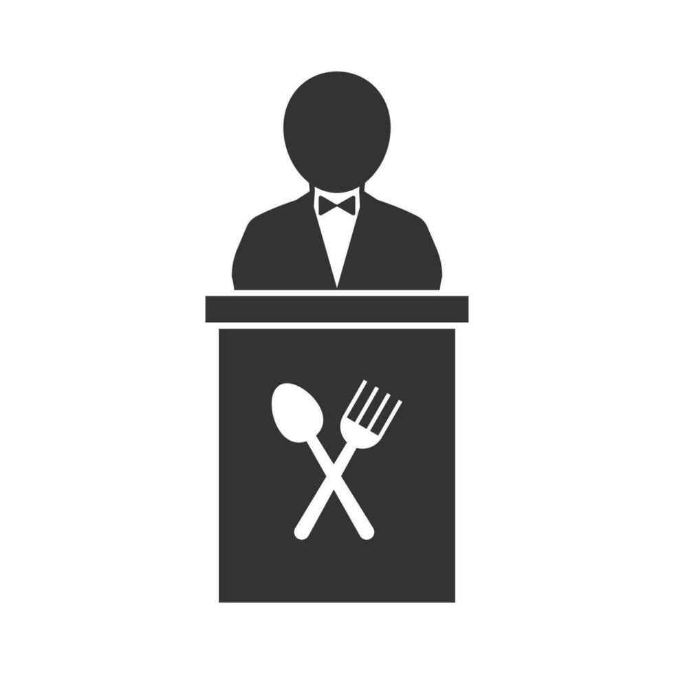 vetor ilustração do restaurante caixa ícone dentro Sombrio cor e branco fundo