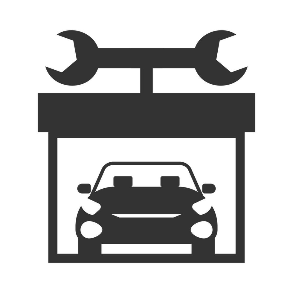 vetor ilustração do carro reparar fazer compras ícone dentro Sombrio cor e branco fundo