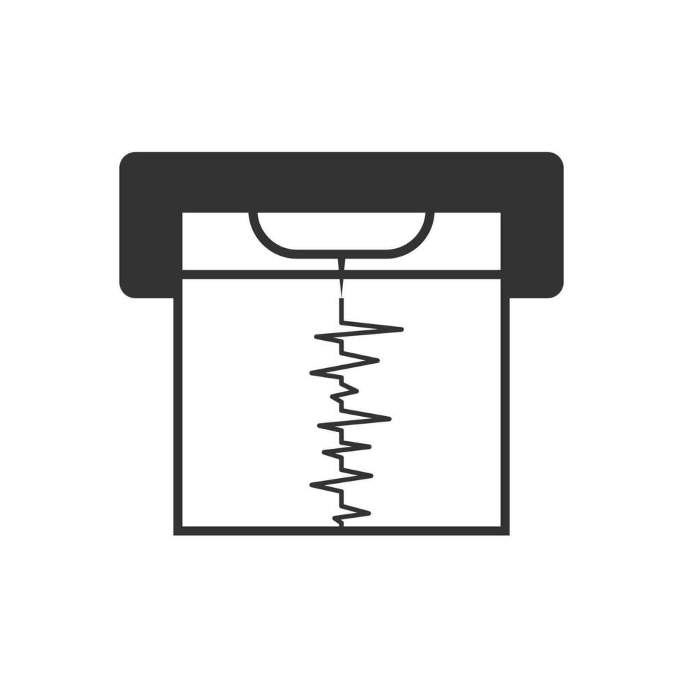 vetor ilustração do tremor de terra detector ícone dentro Sombrio cor e branco fundo