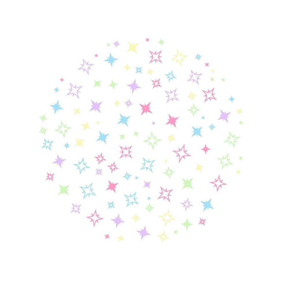 uma fundo com colorida estrelas do vários tamanhos Como uma padronizar. vetor