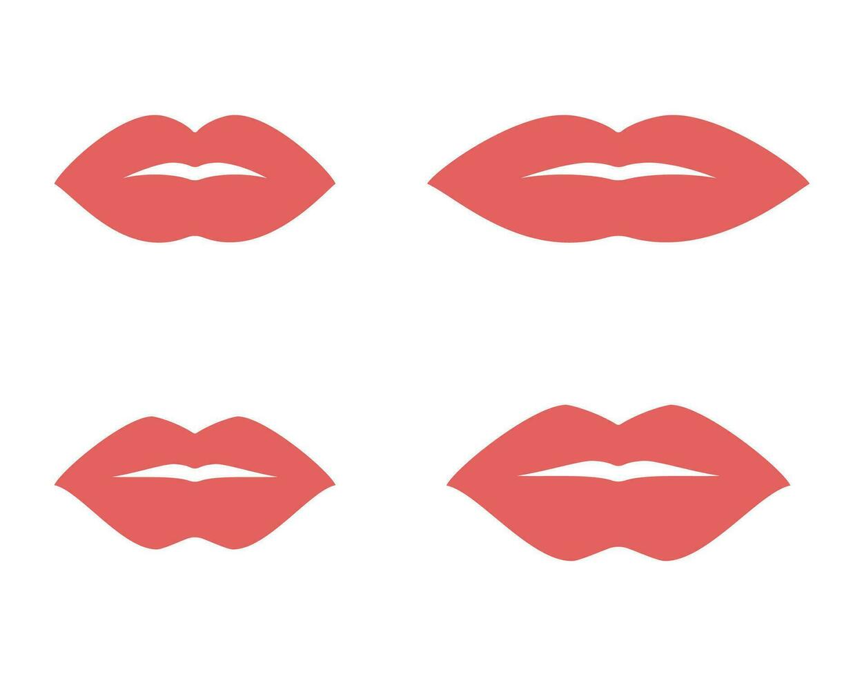 lábios ou boca ícone conjunto isolado plano Projeto vetor ilustração.
