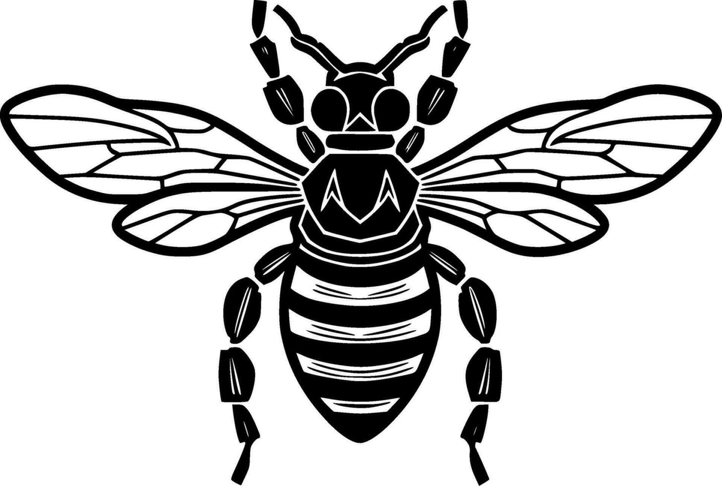 abelha, minimalista e simples silhueta - vetor ilustração