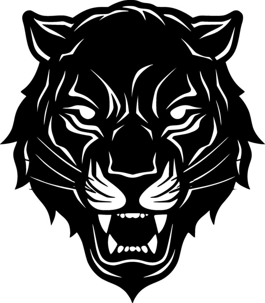 pantera - Preto e branco isolado ícone - vetor ilustração