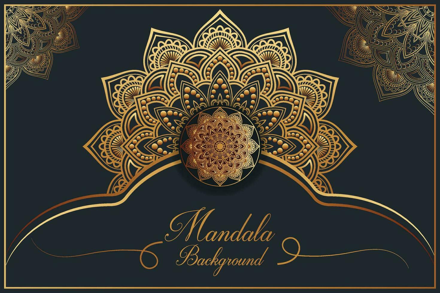 fundo de forma de ornamento de mandala geométrica dourada de luxo vetor