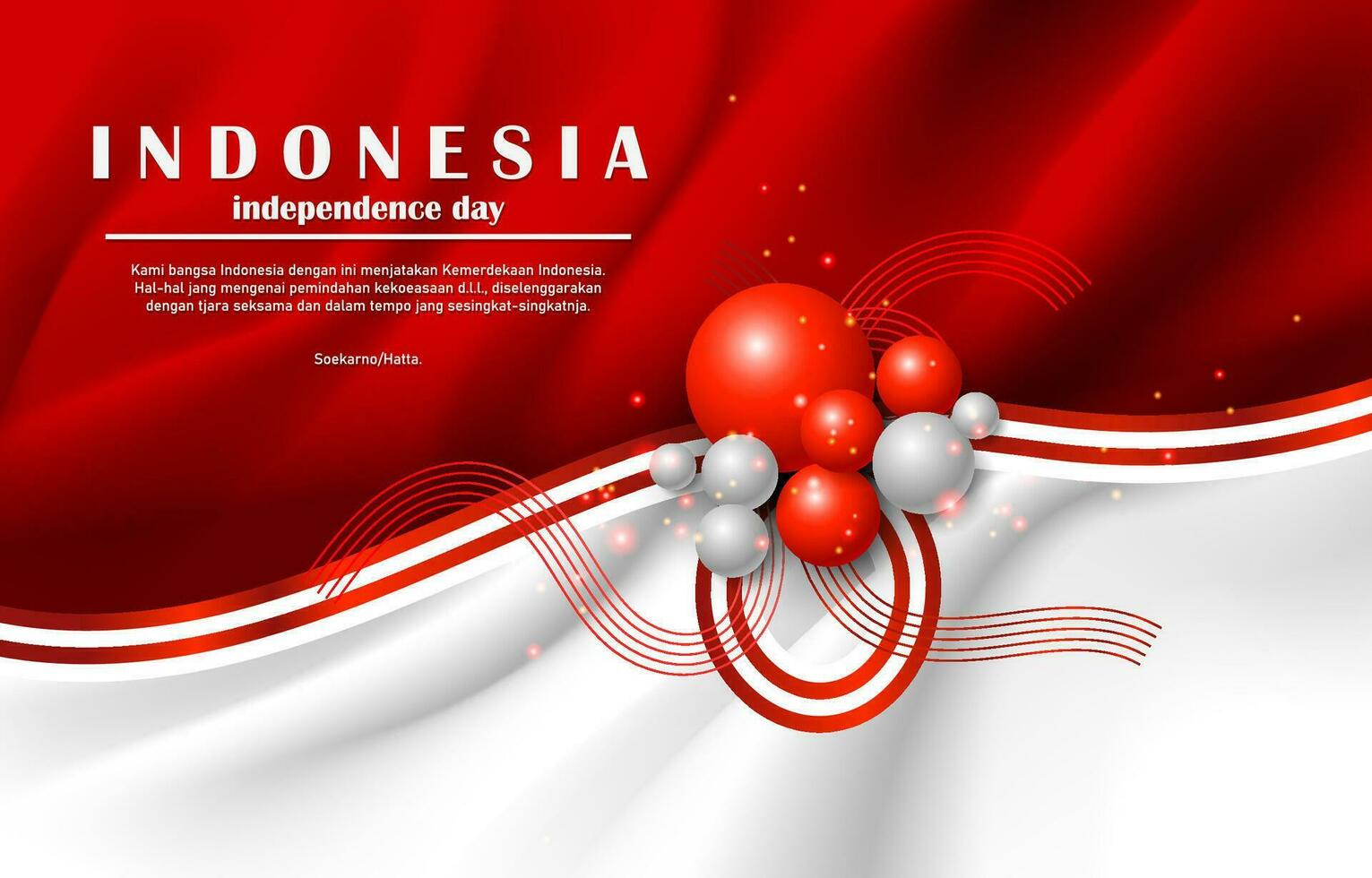 Indonésia independência dia com gradiente malha conceito vetor