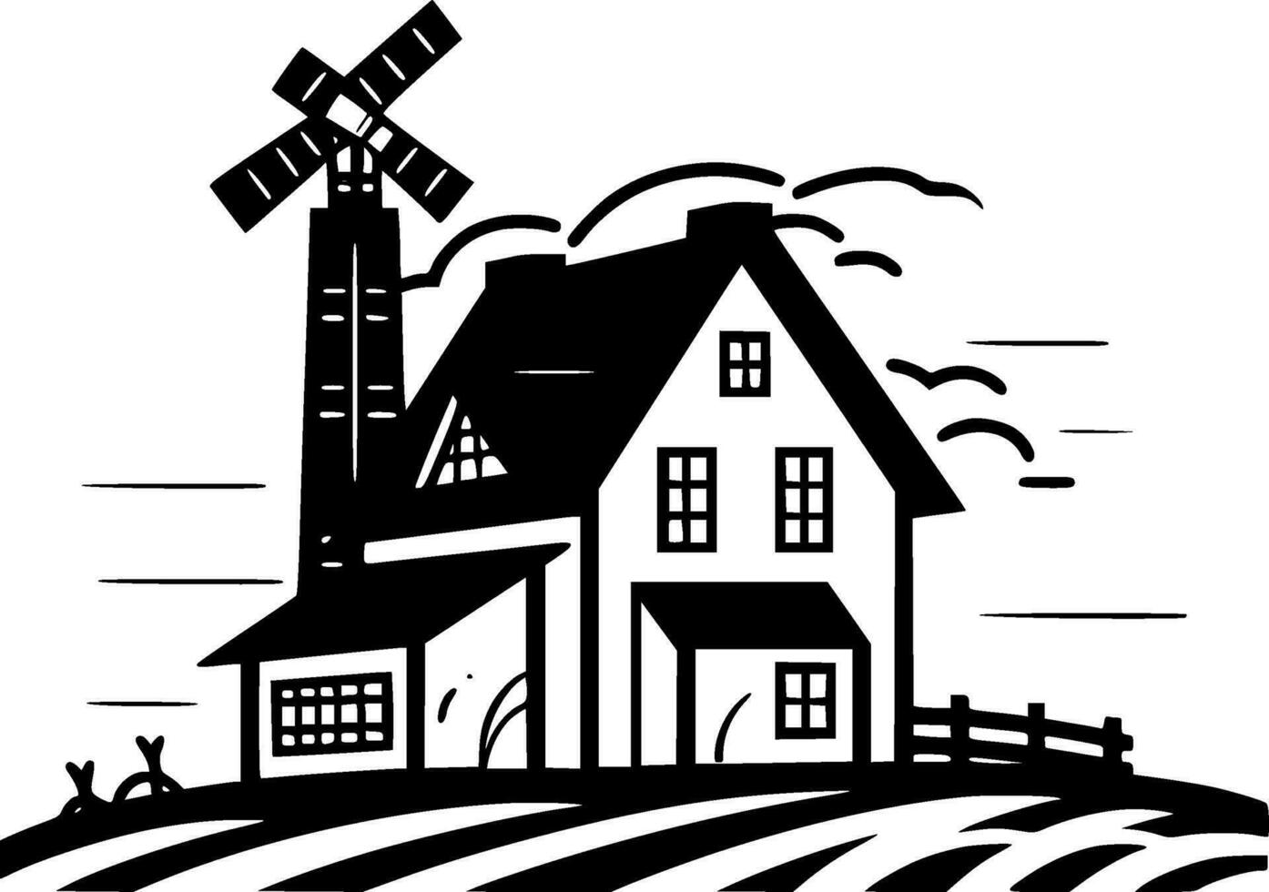 casa de fazenda - minimalista e plano logotipo - vetor ilustração