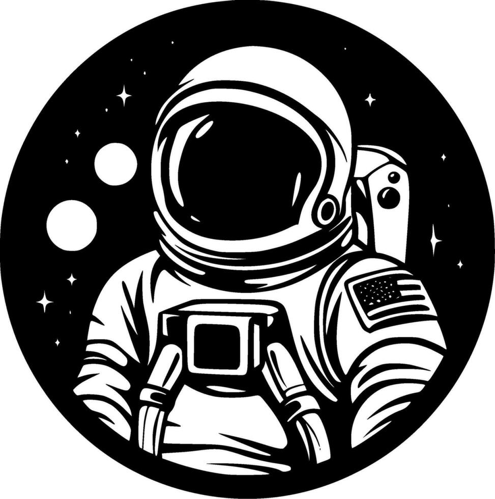 astronauta, minimalista e simples silhueta - vetor ilustração