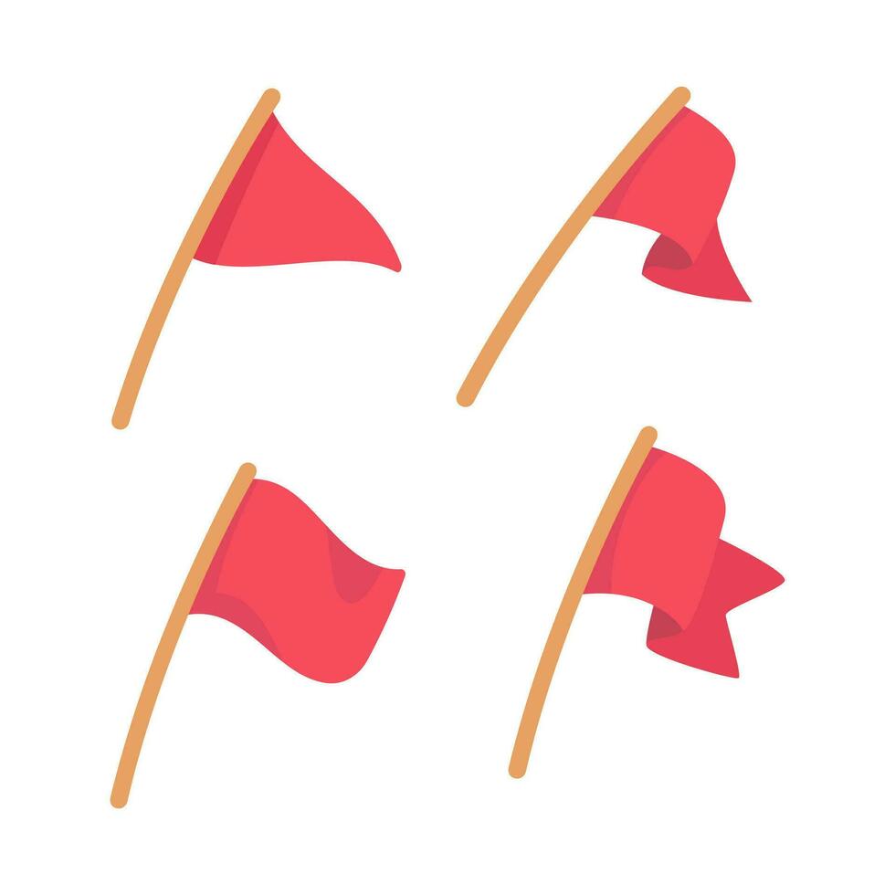 vermelho bandeira ícone. simbólico bandeiras para definidor barraca sites para mochileiros vetor