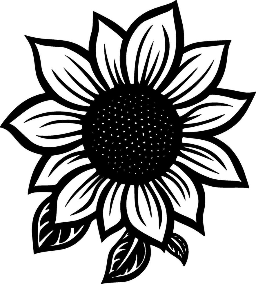 flor, Preto e branco vetor ilustração