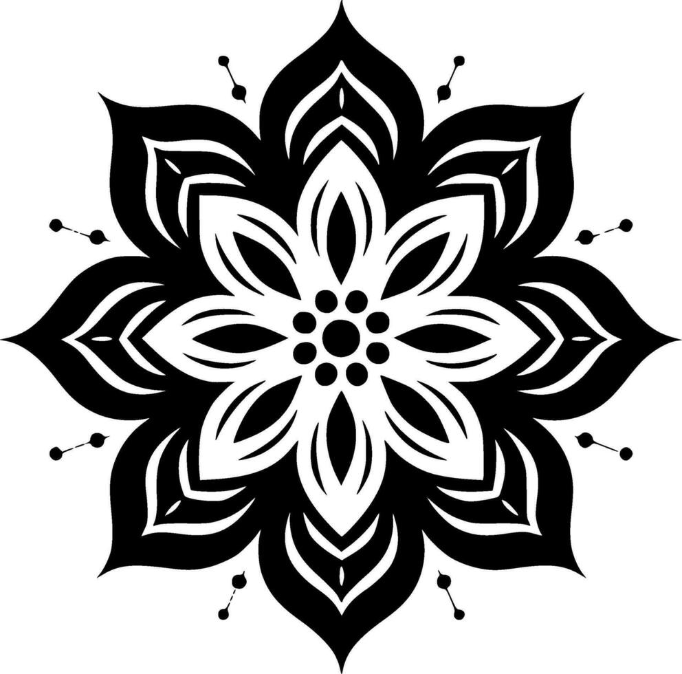 mandala - Preto e branco isolado ícone - vetor ilustração