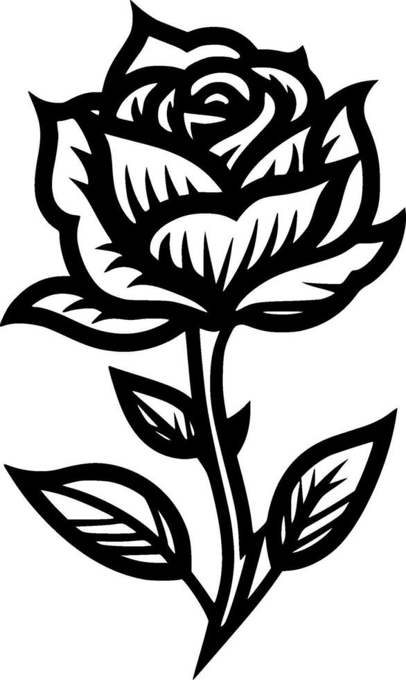 flor, Preto e branco vetor ilustração