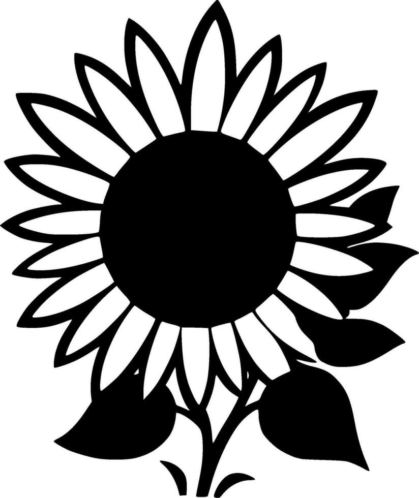 flor, Preto e branco vetor ilustração