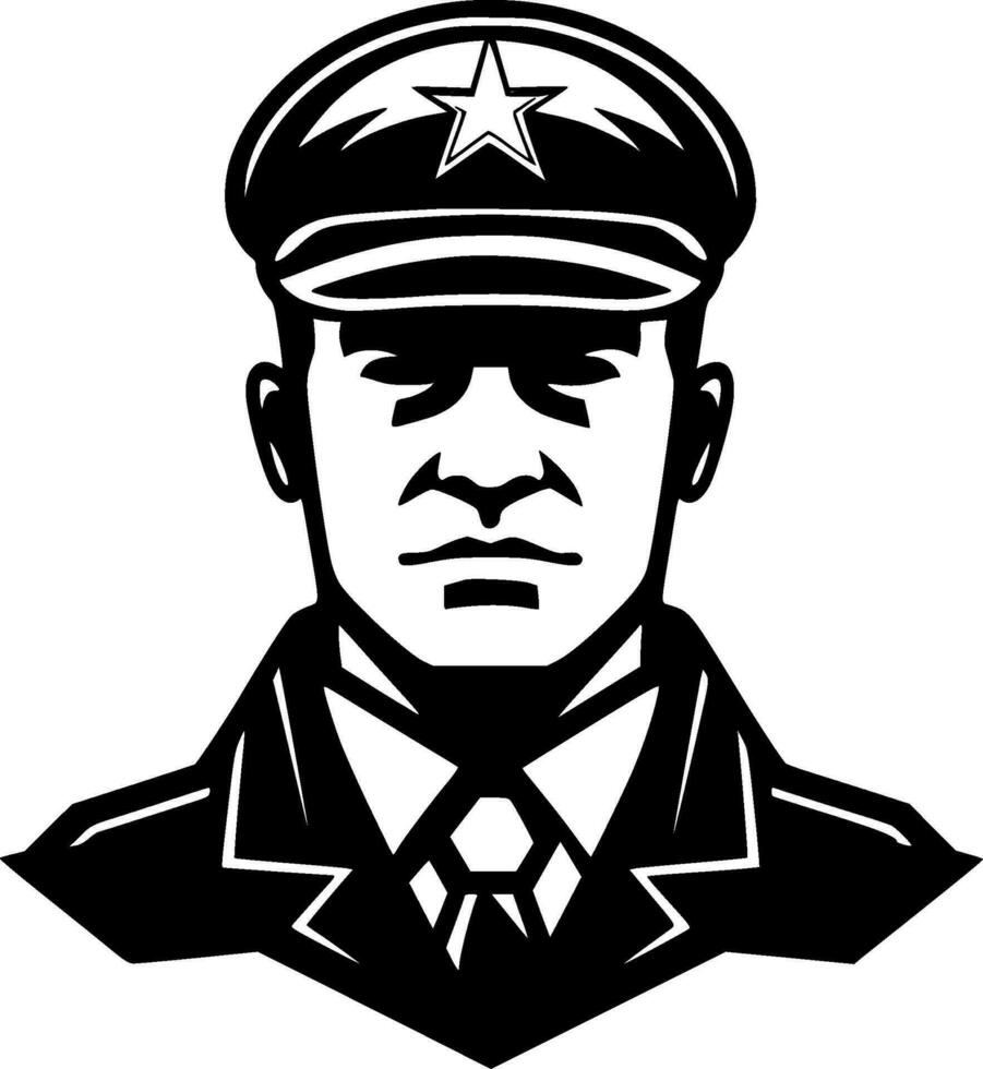 militares - Preto e branco isolado ícone - vetor ilustração