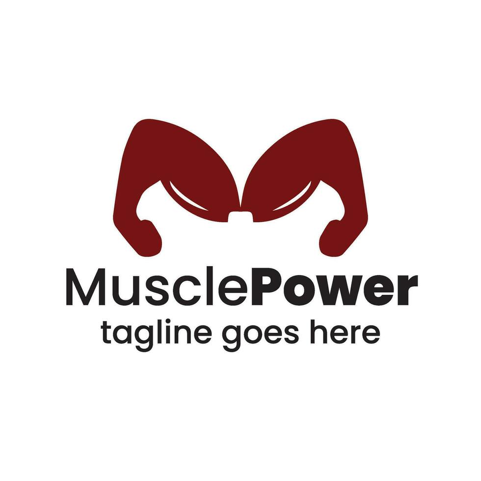 músculo poder logotipo vetor
