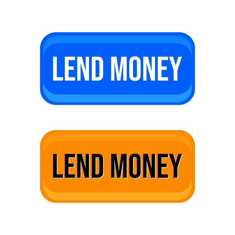 emprestar dinheiro pedir emprestado finança dívida empréstimo botão ícone rótulo Projeto vetor