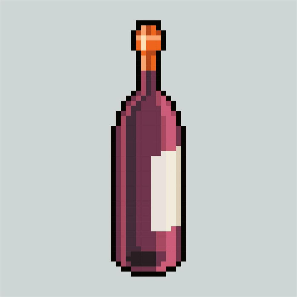 pixel arte ilustração vinho. pixelizada vinho. garrafa do vinho ícone pixelizada para a pixel arte jogos e ícone para local na rede Internet e vídeo jogo. velho escola retrô. vetor