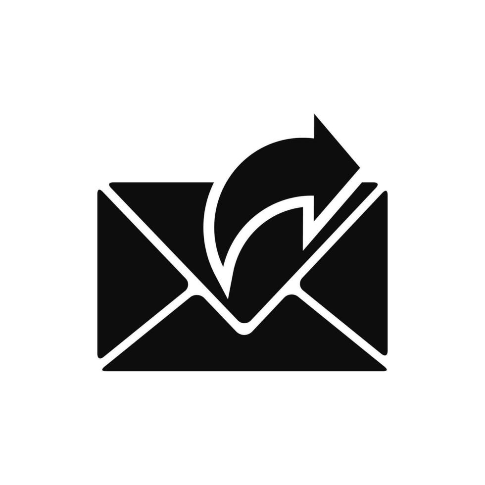 mensagem ícone. o email ou notícia ilustrações - vetor, placa e símbolo. Preto glifo ícone. vetor