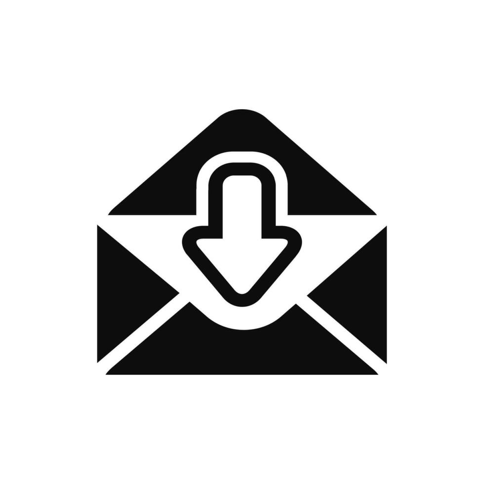 mensagem ícone. o email ou notícia ilustrações - vetor, placa e símbolo. Preto glifo ícone. vetor