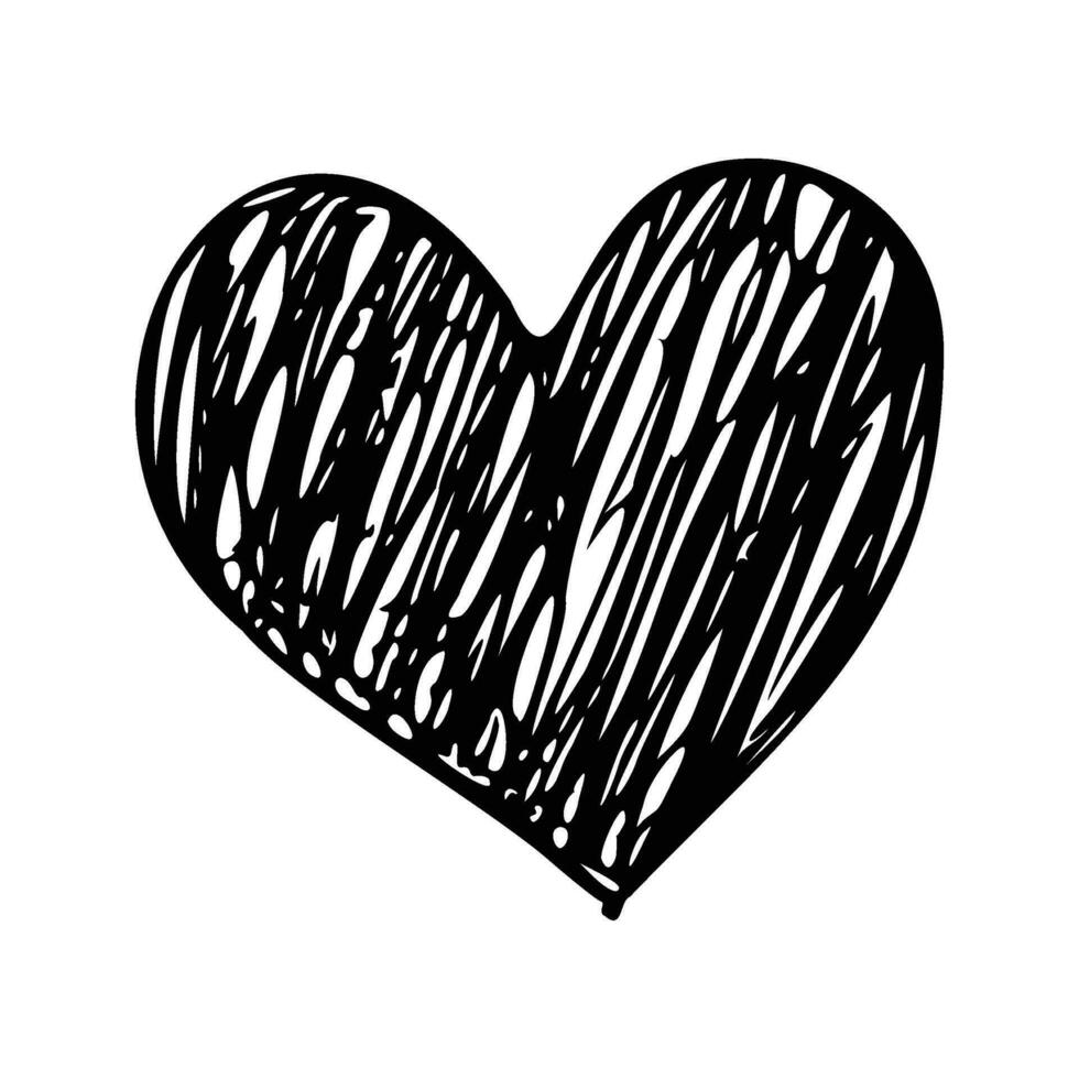 coração doodle. mão desenhado amor símbolo, fofa decorativo coração ícone. vetor