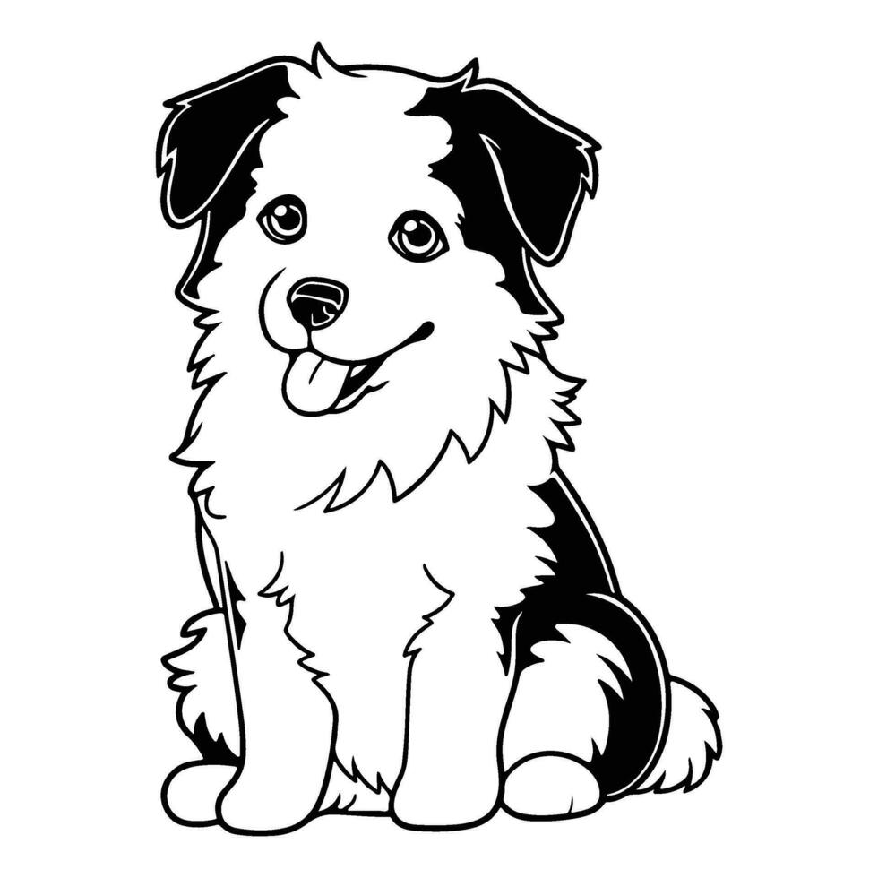 australiano pastor, mão desenhado desenho animado personagem, cachorro ícone. vetor