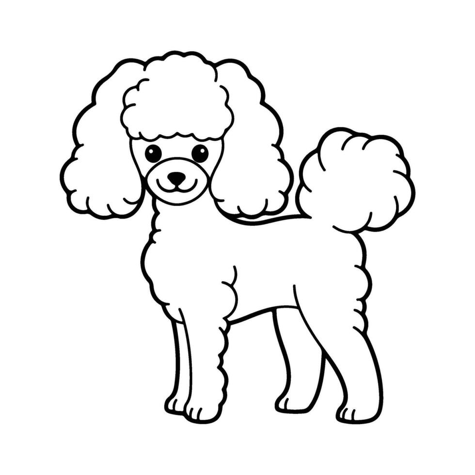 poodle cachorro, mão desenhado desenho animado personagem, cachorro ícone. vetor