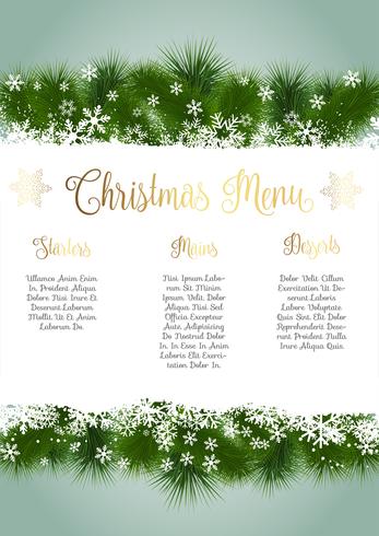 Design de menu de Natal vetor