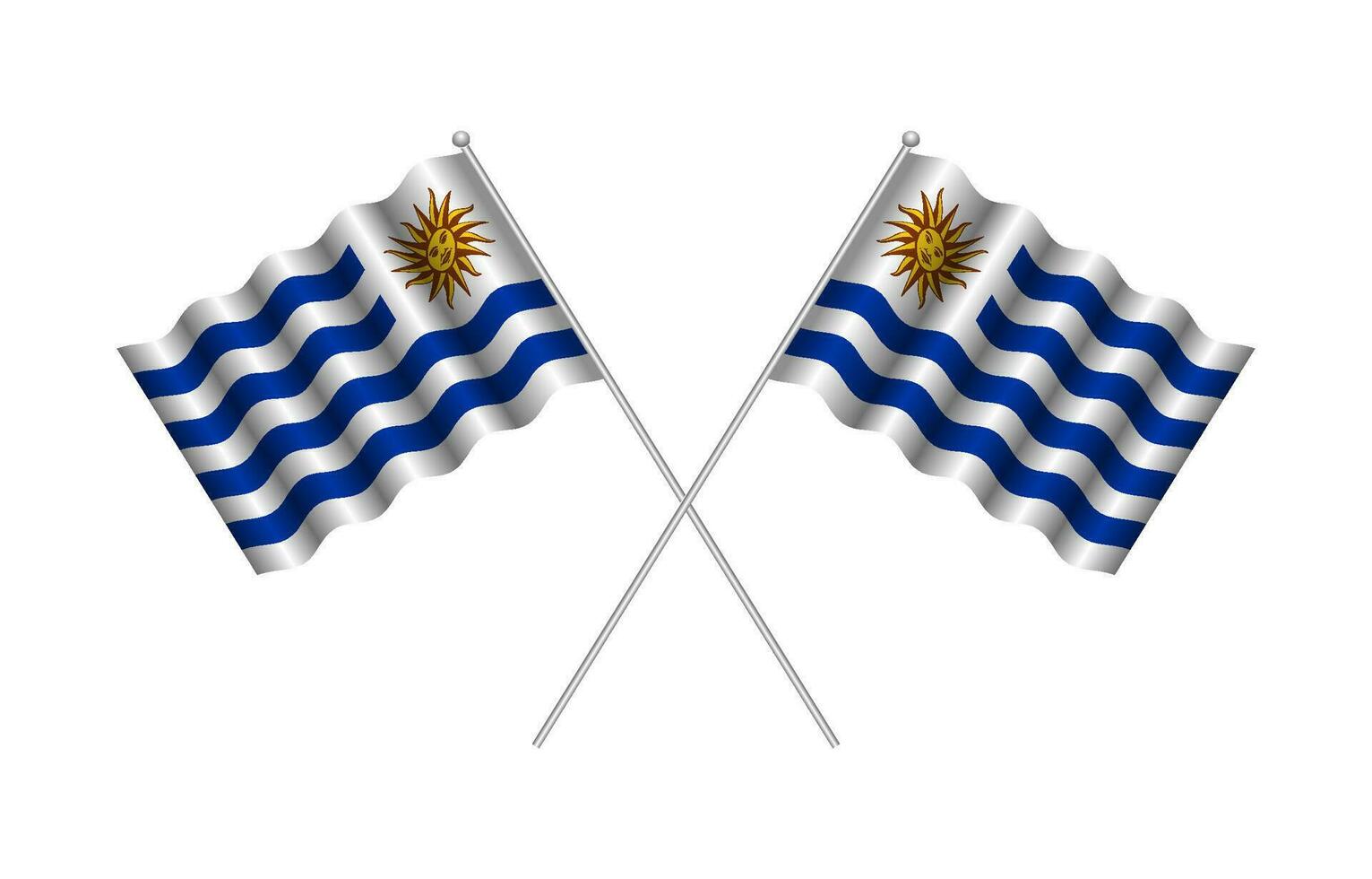 Uruguai bandeira com branco fundo vetor