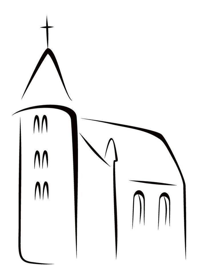 clássico Igreja construção vetor