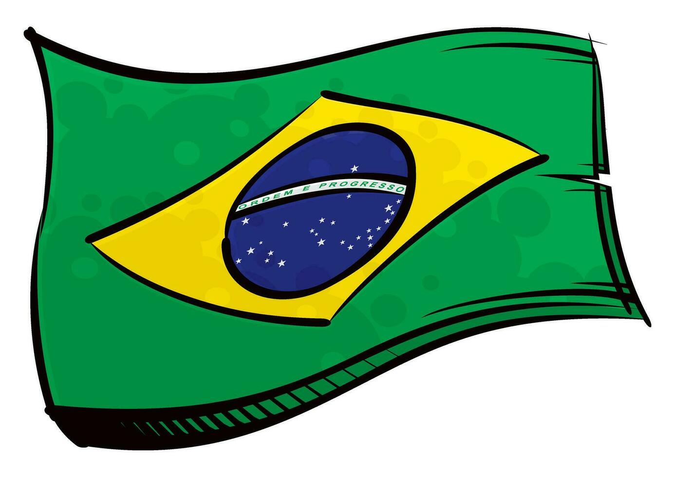 pintado brasileiro bandeira acenando dentro vento vetor